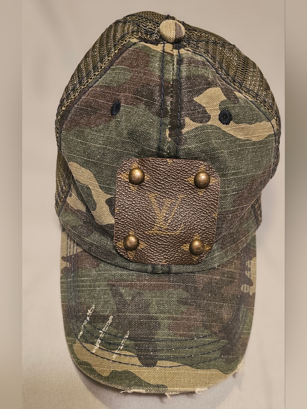 Upcycled Camouflage Mesh Trucker Hat